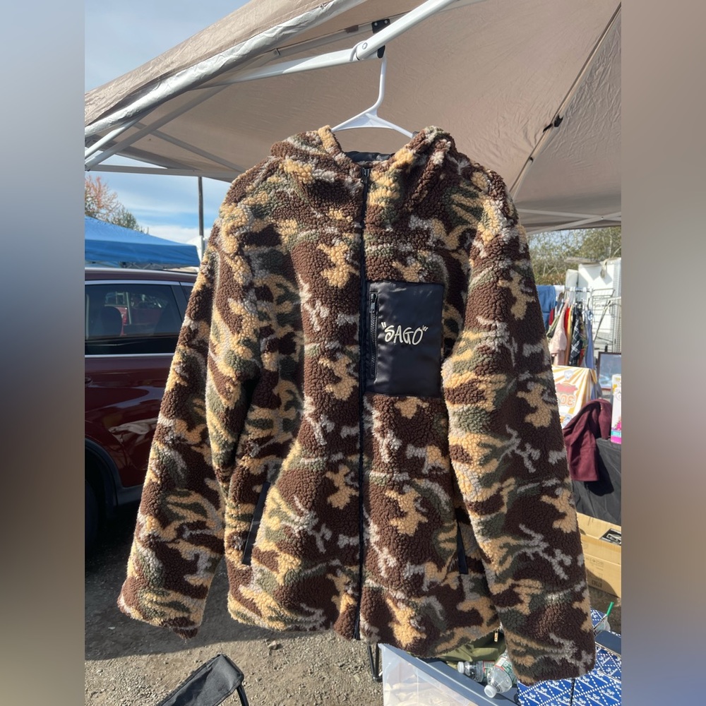 SAGO brand Sherpa Camo Jacket - Men Size Large